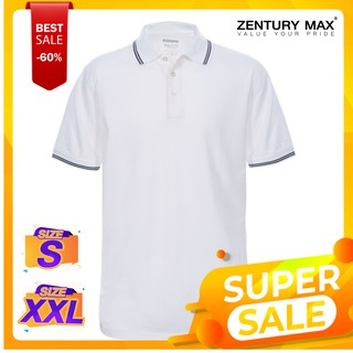 ไซด์ S / XXL : Zentury Max เสื้อโปโลชาย เนื้อผ้า Active Fresh ผ้าเบา ใส่สบาย ไม่ร้อน รีดง่าย รุ่น MKP-1001 สีขาว