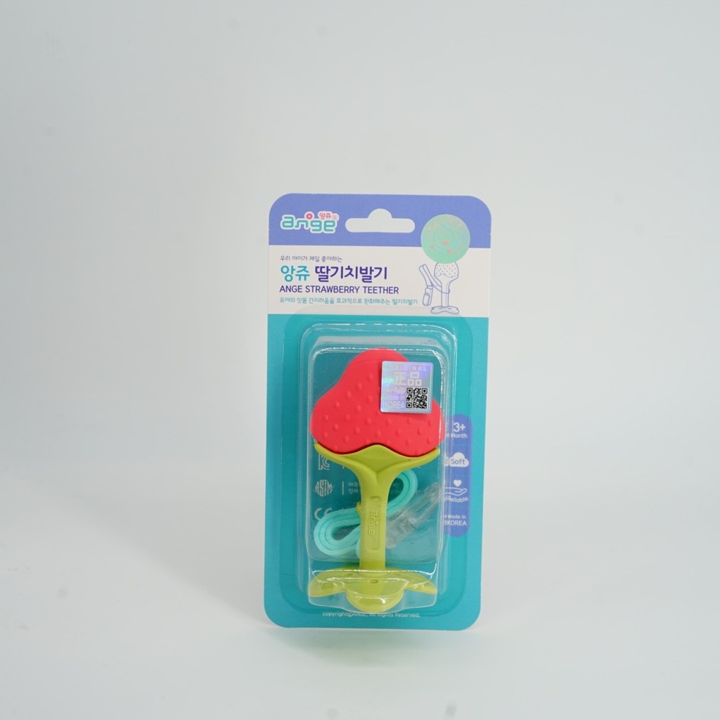 ยางกัดเด็กอังจู ยางกัดสตอรเบอรี่ StrawberryTeether คลิปกันหล่น เสริมพัฒนาการจากเกาหลี แท้ (มี มอก.)