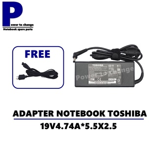 ADAPTER NOTEBOOK TOSHIBA 19V4.74A*5.5X2.5  / สายชาร์จโน๊ตบุ๊คโตชิบ้า + แถมสายไฟ