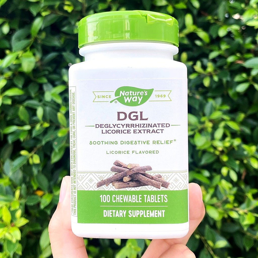 รากชะเอมเทศ DGL Deglycyrrhizinated Licorice Extract Licorice Flavored 100 Chewable Tabs (Nature's Wa