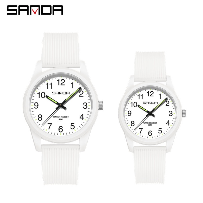 Sanda Brand นาฬิกาข้อมือควอตซ์แฟชั่น กันน้ํา บางเฉียบ สไตล์เรโทร เรียบง่าย สําหรับผู้ชาย ผู้หญิง