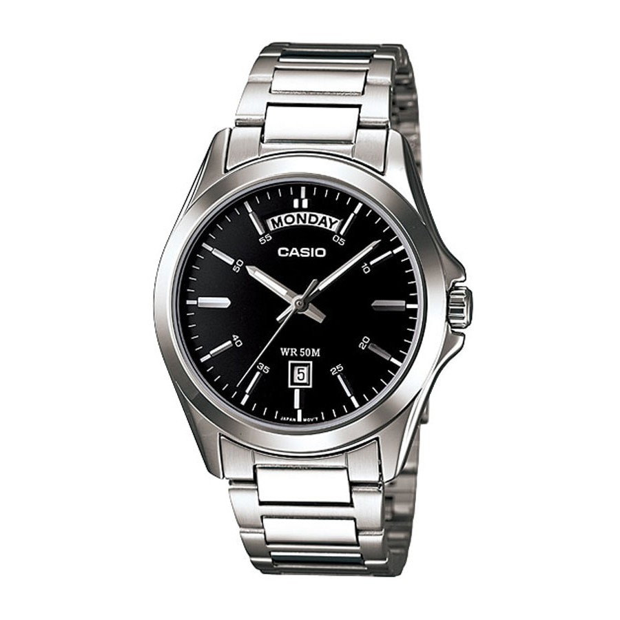 Casio Standard นาฬิกาข้อมือผู้ชาย สายสแตนเลส รุ่น MTP-1370,MTP-1370D,MTP-1370D-1A1 - สีเงิน
