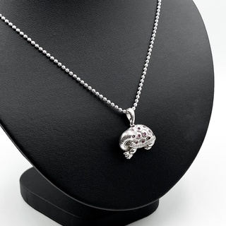 DSP สร้อยคอเงินแท้ สร้อยคออิตาลี่ จี้เต่าฝังพลอย : DSP 925 Sterling Silver Chain Necklace [NSPB0001]