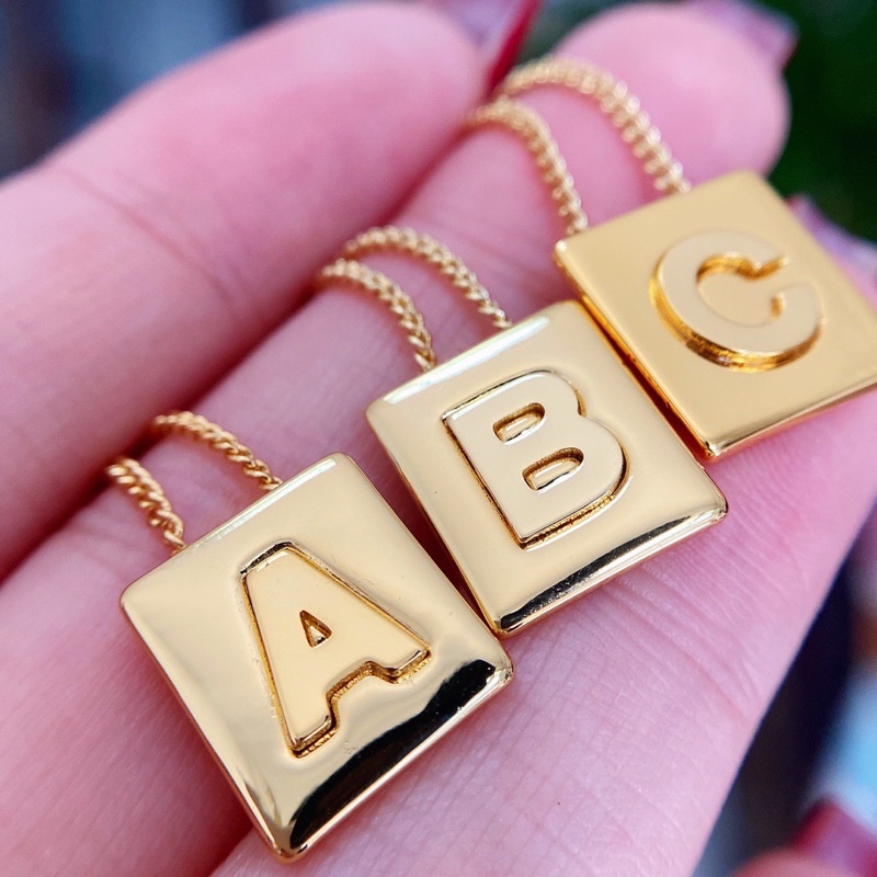 สร้อยคอผู้หญิง/สร้อยคอตัวอักษร/สร้อยคอตัวอักษร a-z/สไตล์แฟชั่นเรียบง่าย/ไม่ลอก/ของขวัญวันเกิด