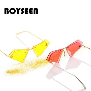 BOYSEEN แว่นตากันแดดไม่สม่ำเสมอผู้หญิงคู่ชั้นเลนส์โอเชี่ยนเลนส์ตาแว่นตากันแดดแว่นตาสามเหลี่ยมขนาดเล็ก 7763