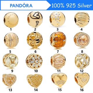 Pandora สร้อยข้อมือ เงินแท้ S925 ประดับลูกปัด ดาว วิบวับ DIY สําหรับผู้หญิง ของขวัญวันเกิด p825