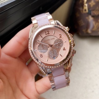 แท้💯🇺🇸NEW MICHAEL KORS หน้าปัด 39 mm OVERSIZED BLAIR PAVÉ ROSE GOLD-TONE