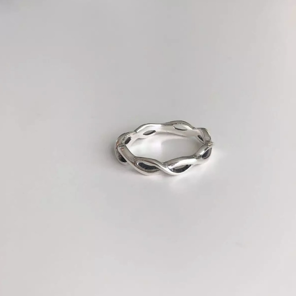 Winterwinter Jewelry Silver925 : เครื่องประดับเงินแท้ เงินแท้925 แหวนทรงเกลียวเงินแท้ ตัวเรือนหนา