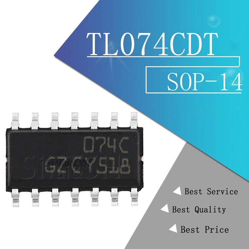 10 ชิ้น tl074cdt sop14 tl074 sop tl074c smd 074c tl074cdr sop-14 ic novo e เดิม