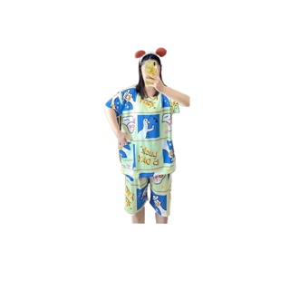 โปรโมชั่น : ถูกที่สุด⛵️6XL ค่าส่งถูก มีเก็บปลายทาง ชุดนอนผ้ายืด 6XL แขนสั้นขาสั้นป้ายจีน🛎