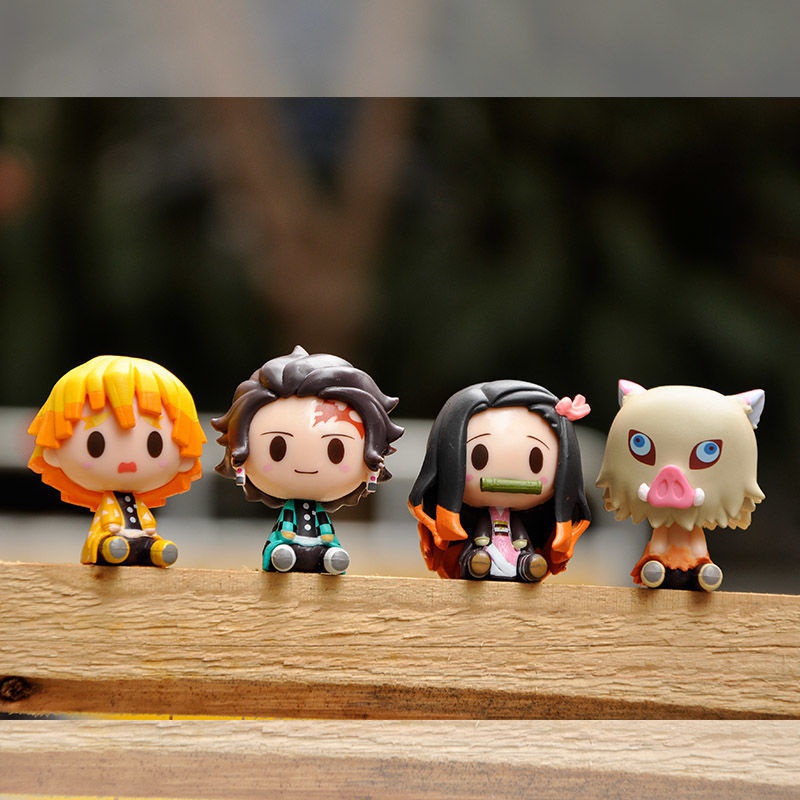 ฟิกเกอร์ อนิเมะดาบพิฆาตอสูร Q Posket Kamado Tanjirou Kamado Nezuko Agatsuma ของเล่นสําหรับเด็ก 4 ชิ้น ต่อชุด