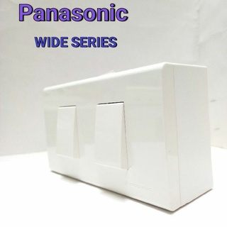 Panasonic (พานาโซนิก) 2 สวิตช์ไฟ 3 ทาง ​หน้ากาก 2 ช่อง พร้อมบล็อกลอยติดผนัง 2 x 4 พร้อมจัดส่ง