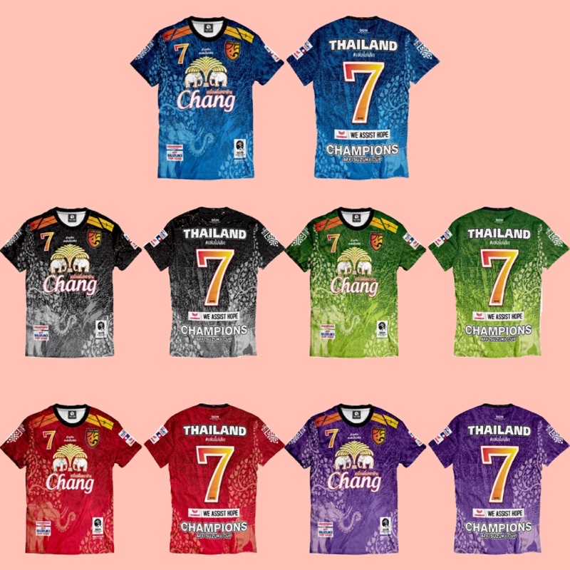 เสื้อกีฬาช้างศึกเบอร์ 7 size XL เสื้อบอลพิมพ์ลายทั้งตัว สวมใส่สบาย มีให้เลือก 5 สี ผลิตจากผ้าไมโครไฟ