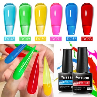 MTSSII น้ํายาทาเล็บเจลลี่แก้ว สีพื้น 7ml สําหรับตกแต่งเล็บ