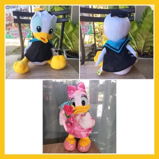 [ลิขสิทธิ์แท้💯]•ตุ๊กตาเป็ดเดซี่&amp;โดนัลด์ดั๊กชุดปริญญา Donaldduck🔻อ่านใต้ภาพก่อนสั่ง🔻ตุ๊กตาDisney ของขวัญปริญญา