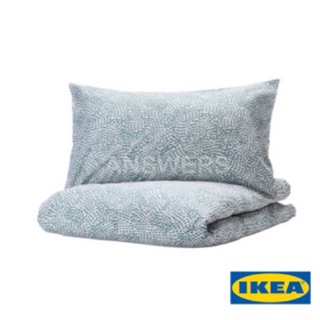 MADday- IKEA -(ของแท้) ปลอกผ้านวมและปลอกหมอน IKEA(TRÄDKRASSULA แทร็ดครัสซูลา), ขาว/น้ำเงิน, 150x200/50x80 ซม.