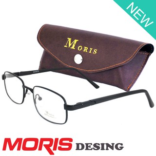 Moris แว่นตา รุ่น 6465 สีดำ กรอบเต็ม ขาสปริง วัสดุ สแตนเลส สตีล (สำหรับตัดเลนส์) กรอบแว่นตา Eyeglasses