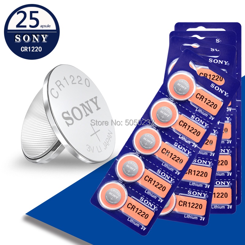 25pc original brand for SONY cr1220 3v button cell coin batteries for watch DL1220 BR1220 ECR1220 LM