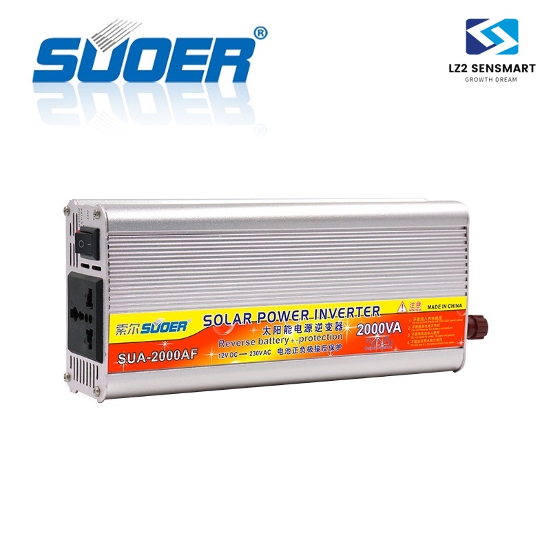 SUOER 12V2000VA 750W  อินเวอร์เตอร์ Inverter ขนาด 2000AF(750W)  แปลงไฟแบตเตอรี่ DC 12V เป็น AC 220V 