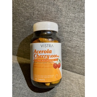 [ของแท้/พร้อมส่ง/ฉลากไทย/100 เม็ด] VISTRA ACEROLA CHERRY 1000MG. วิสทร้า อะเซโรล่า เชอร์รี่ 100 เม็ด/ขวด