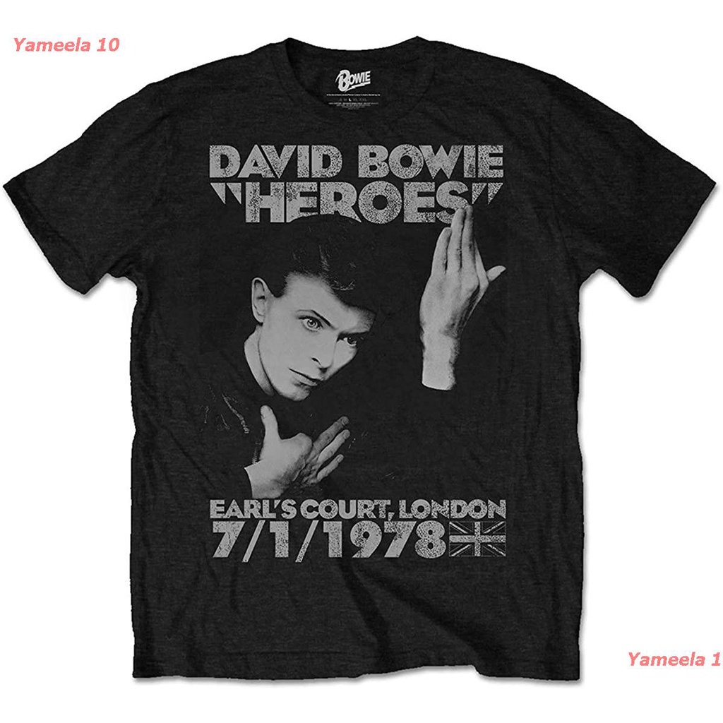 เสื้อยืดผ้าฝ้ายพิมพ์ลายขายดีDavid Bowie Men's Sliced Image 2 T-Shirt Black เดวิด โบอี เสื้อพิมพ์ลาย เสื้อแนวสตรีท ผู้หญิ