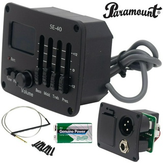 Paramount SE-40 ปิ๊กอัพกีตาร์โปร่ง แบบติดข้าง EQ 4 แบนด์ มีจูนเนอร์ในตัว รองรับหัวเสียบ XLR + พร้อมอุปกรณ์ติดตั้งครบ