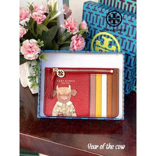 Tory burch rita the cow top zip card case