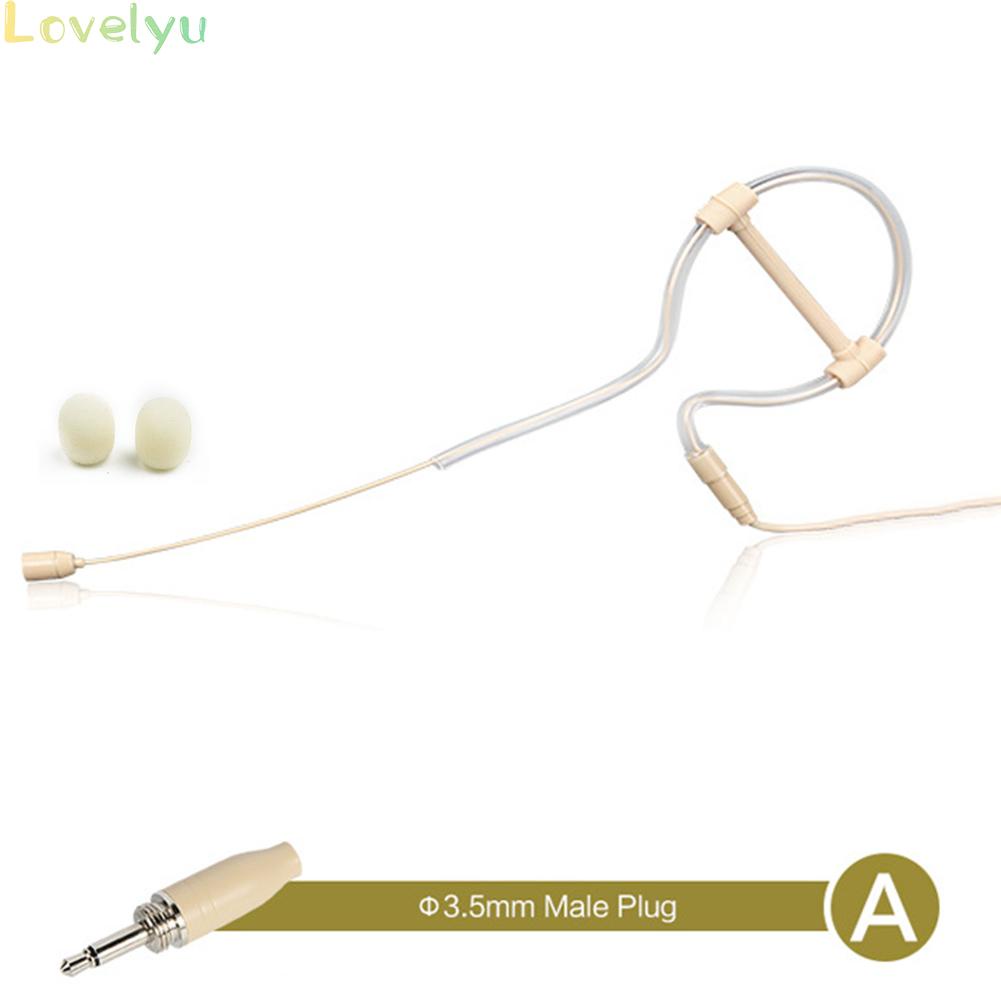 <READY STOCK>Beige Single Earhook Headset Mic Headworn Microphone 3.5mm 3 Pin 4 Pin XLR Plug100% brand new！