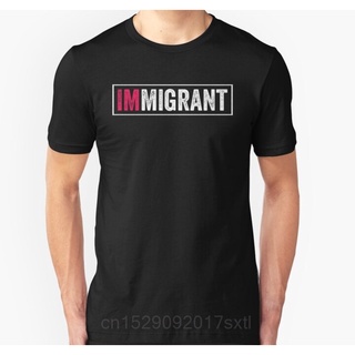 คอลูกเรือเสื้อยืดแขนสั้น พิมพ์ลาย Immigrant แฟชั่นสําหรับผู้ชาย และผู้หญิงS-5XL