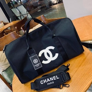 [พร้อมส่งในไทย] กระเป๋าถือเดินทาง Chanel Travel Bag ขนาดใบใหญ่ จุใจ ใส่ของได้เยอะ สายสามารถปรับระดับได้ เนื้อผ้าดี