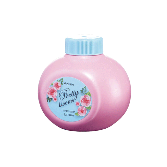 มิสทิน พริตตี้ บลูม เพอร์ฟูม ทัลคัม 100 กรัม MISTINE PRETTY BLOOMS PERFUME TALCUM 100 G. แป้งทาหน้า, แป้งทาตัว, แป้ง