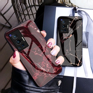 เคสโทรศัพท์มือถือกระจกนิรภัย TPU แบบนิ่ม ลายหินอ่อน ขอบนิ่ม หรูหรา สําหรับ Vivo X80 Pro X80Pro X70 X70PRO X60Pro X9 X9s X70 Pro + X60 Pro