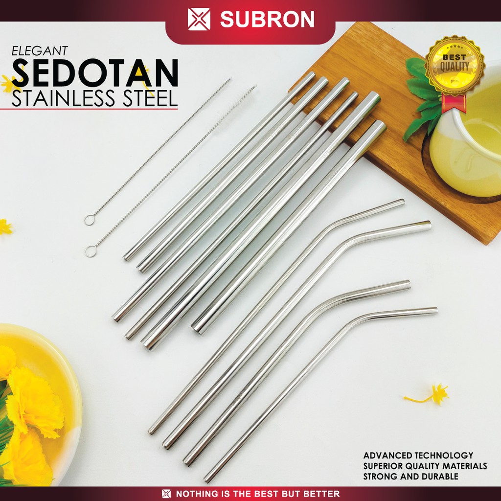 หลอดสแตนเลสเกรดอาหาร Subron แปรงตรงงอยาว ใหญ่และเล็ก