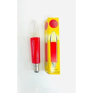 หลอดเทียนยาว/สั้น 15W ขั้วเขี้ยว B15 สีแดง/ สีเหลือง (แสงสีวอร์ม) คละยี่ห้อ