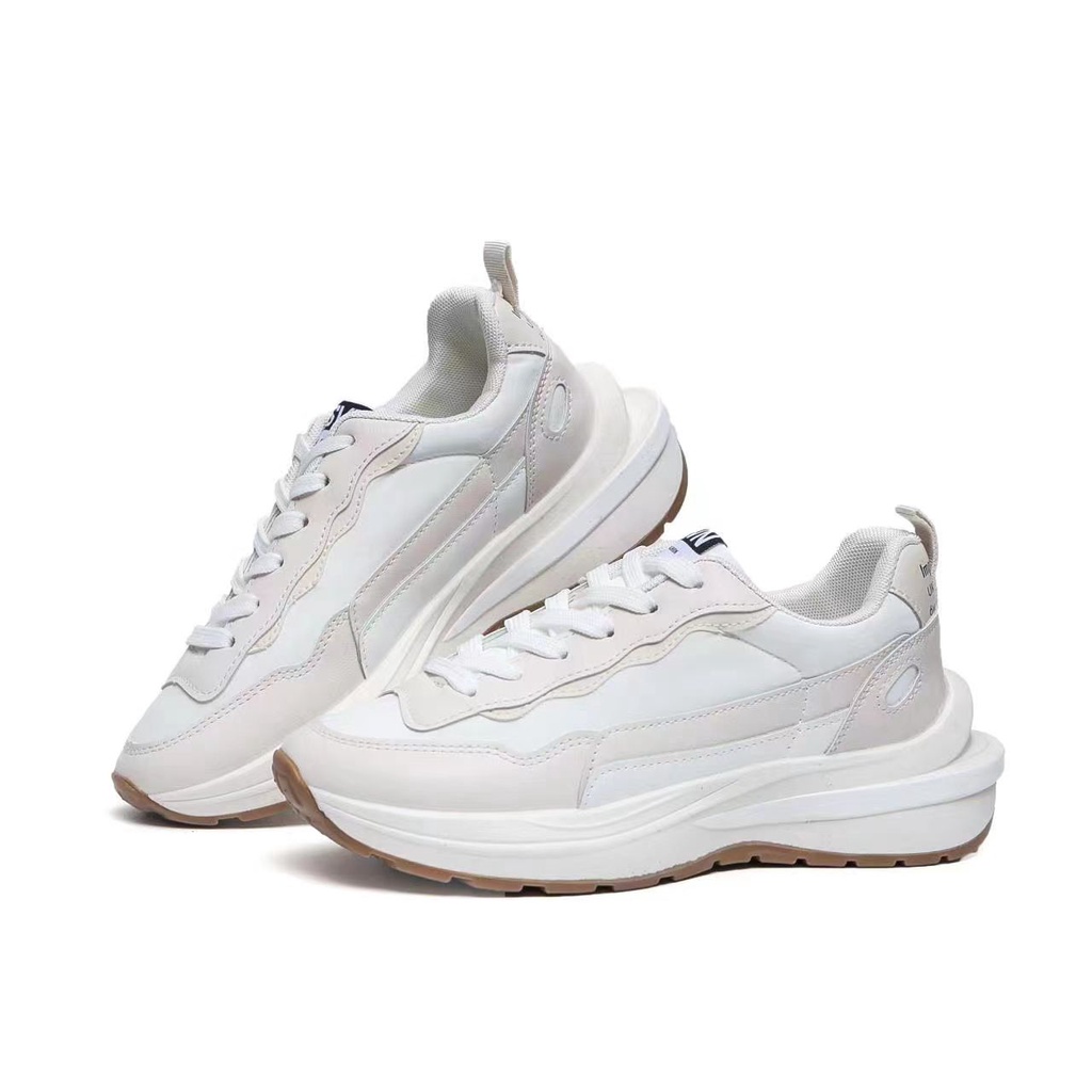 "H-922" WHITE SNEAKERS รองเท้าผู้หญิง *ครีม* // HAJIMI