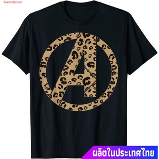 เสื้อยืดลำลอง Marvel Avengers Leopard Logo Fill T-Shirt Mens Womens T-shirts&gt;r=