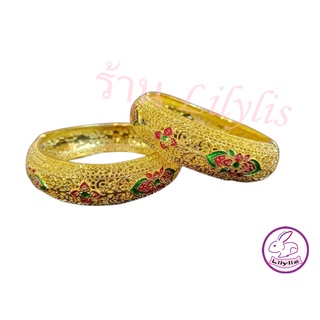 กำไลข้อมือ ญ กำไลชุดไทย ลายดอกไม้แห่งความโชคดี ดอกลีลาวดี เครื่องประดับชุดไทย สำหรับผู้หญิง ร้าน Lilylis