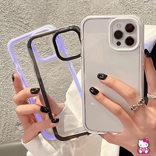 เคสโทรศัพท์มือถือแบบนิ่ม TPU ใส กันกระแทก สีแคนดี้ หรูหรา 3 In 1 สําหรับ IPhone 13 12 11 Pro Max 7 8 Plus XR X XS Max SE 2020