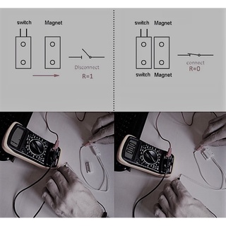 MC-38 MC38 Wired Door Window Sensor Magnetic Switch เซ็นเซอร์แม่เหล็กสำหรับติดประตู ในชุดมีแม่เหล็ก และสวิทช์แม่เหล็ก