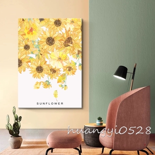 Sun Flower Plant Canvas Painting Home Decoration Wall Hanging Mural Frameless