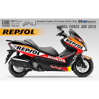 สติ๊กเกอร์แต่งลายรถ Honda Forza 300 V.1 / ตัวโมเดลเก่า 2010 - 2015 / ลาย Repsol