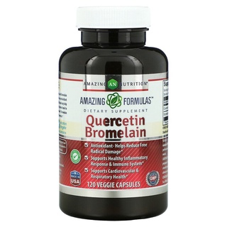 Quercetin with Bromelain, 120 Veg Capsules เควอซิติน โบรมีเลน, อเมริกา,Amazing Nutrition