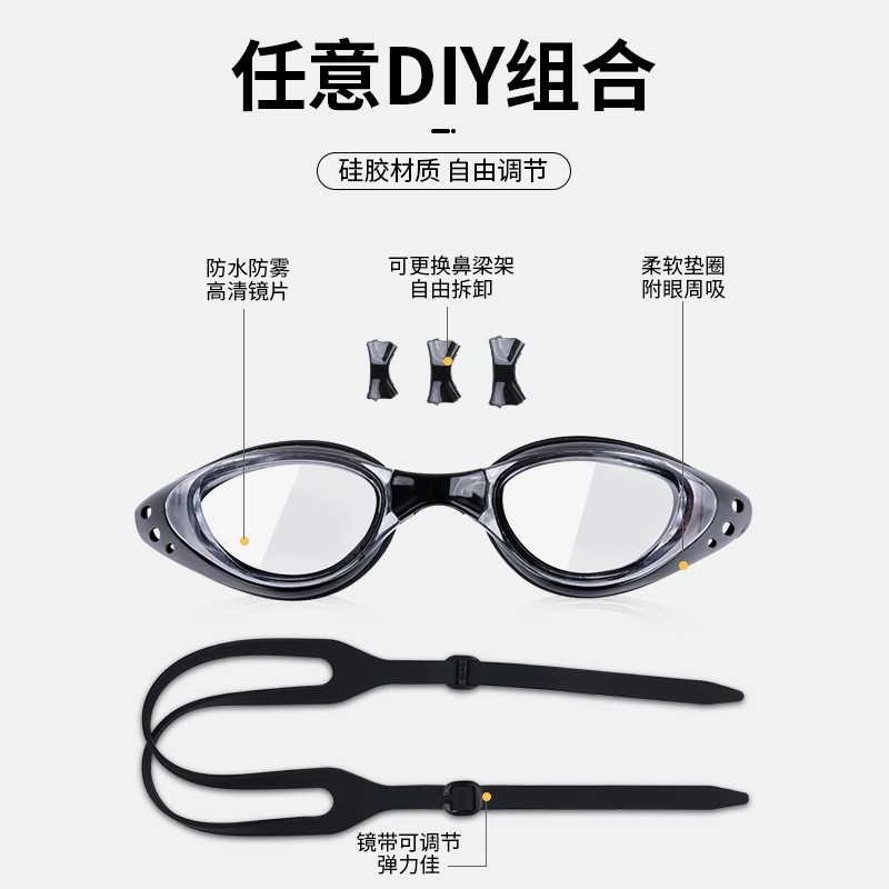Rd㍿ แว่นตาดำน้ำแว่นตาว่ายน้ำกันน้ำและกันฝ้า Hd สำหรับผู้ชาย, สุภาพสตรี ...