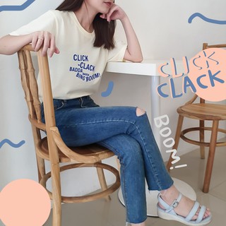 [ใส่โค้ด WMDUBV ลด 15%] T-SHIRT เสื้อยืด CLICK CLACK BADDA BING BADDA BOOM - BLACKPINK !!