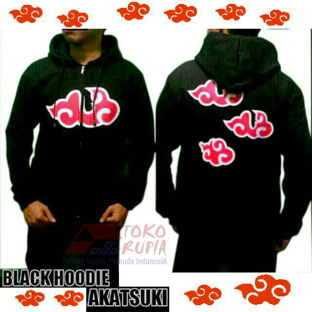 เสื้อแจ็กเก็ต Akatsuki สีดํา