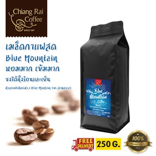 เมล็ดกาแฟสด Blue Mountain ชนิดบด หอมมาก เข้มมาก คั่วกลาง 250 กรัม ส่งฟรี