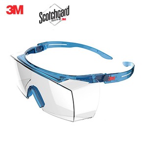 3M SF3701 แว่นตานิรภัยครอบแว่นตาเลนส์ใส SecureFit 3700 Series, SF3701ASGAF-BLU, Alternate Fit, Blue, Scotchgard Anti-Fog