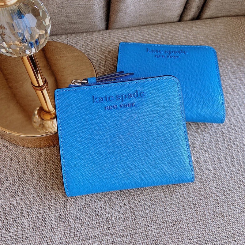 👑ผ่อน0%~แท้100%👑 กระเป๋าสตางค์ Kate Spade small I-zip bifold wallet WLRU6032