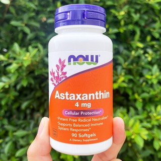 70% ราคา Sale!!! EXP: 08/2023 สาหร่ายแดง แอสต้าแซนธิน Astaxanthin 4 mg 90 Softgels (Now Foods®)