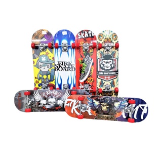 สเก็ตบอร์ด Skateboard ยาว 80 ซม. มีล้อไฟ และ ล้อไม่มีไฟ ฝึกทักษะการพริ้วไหวและทรงตัว ทรัคเหล็กแข็งแรง ล้อเลี้ยวได้